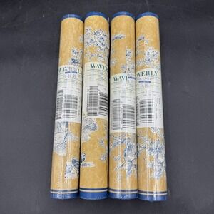 Vtg Waverly La Petite Ferme Wallpaper Border French Toile Blue Yellow 4 Rolls
